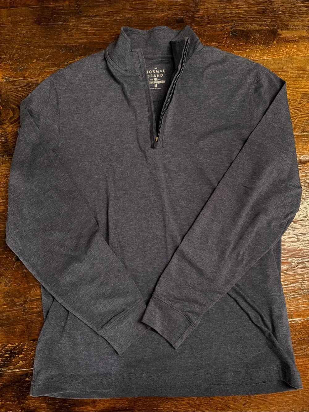 The Normal Brand Men's Dark Charcoal Quarter-Zip Pullover